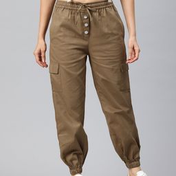 Popnetic High-Rise Pure Cotton Cargo Joggers-image-57