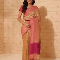 Fabindia Gold Cotton Silk Woven Sari-image-29