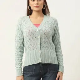 Rooted Mint Self Design Cardigan-picture-34