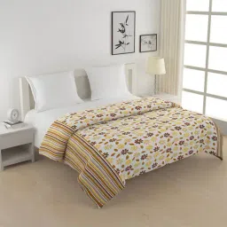 Swayam Vedic Yellow & Brown Cotton 144 TC Double AC Comforter-43
