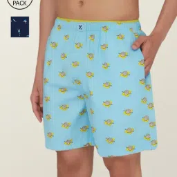 XYXX Aqua & Navy Printed Boxers - Pack of 2-picture-26