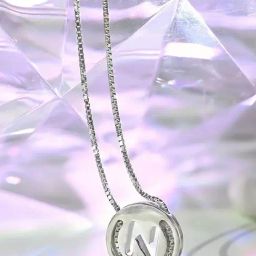 Touch925 925 Pure Silver Circular Initial 'N' Necklace-image-87