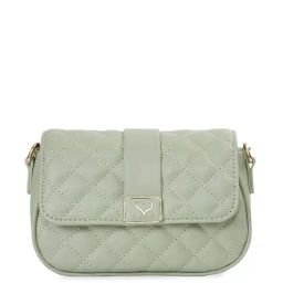 Sugarush Anny Green PU Quilted Sling Handbag-19
