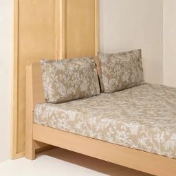 Westside Home Brown Foliage King Bed Flat Sheet and Pillowcase Set-picture-38