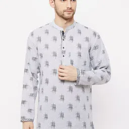 Arch element Men Geometric Printed Patchwork Kurta-picture-2