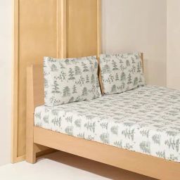 Westside Home Sage Toile Print King Bed Flat Sheet and Pillowcase Set-image-18