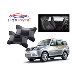 Auto Pearl Black Grey Car Neck Cushion/Neck Pillow Compatible with Tata Sumo Grande-14