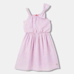 Blue Giraffe Kids Lilac Printed Dress-image-98