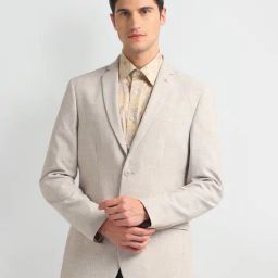 Arrow Beige Slim Fit Blazer-image-68