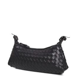 Inc.5 Black PU Textured Sling Handbag-image-8