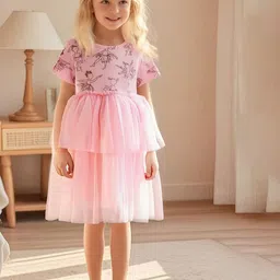 JC SPARKLE Floral Flutter Sleeve A-Line Dress-image-75