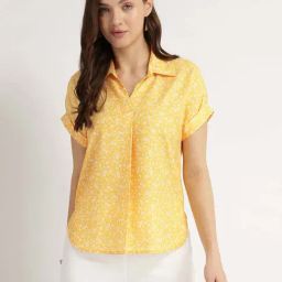 Fablestreet Yellow Floral Drop Shoulder Top-picture-5