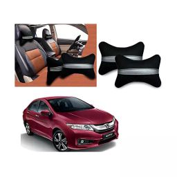 Auto Pearl Black Silver Strip Car Neck Cushion/Neck Pillow Compatible with Honda City Ivtec 2016-image-88