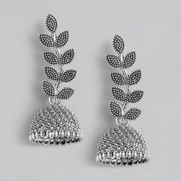 Sangria Oxidized Silver Contemporary Drop Earrings-49