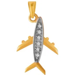 P.C. Chandra Jewellers 14k Yellow Gold Aeroplane Designed Pendant for Women & Girls-image-33