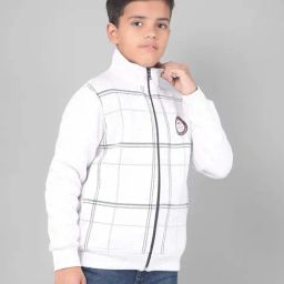 Crimsoune Club Kids White Chequered Full Sleeves Sweatshirt-image-87