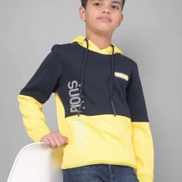 Crimsoune Club Kids Yellow & Navy Color Block Full Sleeves Sweatshirt-image-53