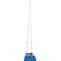 Hie Azure Blue Textured Medium Sling Handbag-image-44