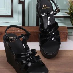Carlton London Women's Black Ankle Strap Wedges-image-14