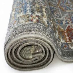Obsessions Rust & Grey Polyester Rustic Neo Classical Bedside Runner image 4