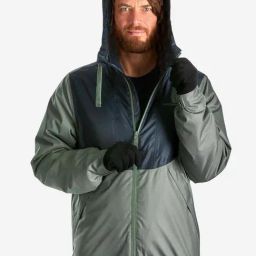Quechua By Decathlon Khaki Brown Slim Fit Colour Block Sports Hoodie-48