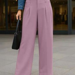 Bewakoof Mauve Loose Fit Trousers-picture-12