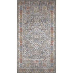 Obsessions Rust & Grey Polyester Rustic Neo Classical Bedside Runner image 2