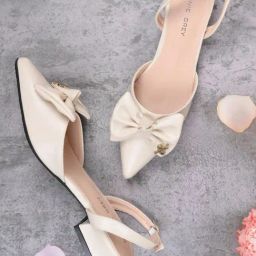 Ronnie Grey Women's Off White Sling Back Sandals-image-82