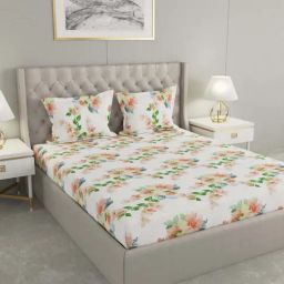 Raymond Home Festive Red 160 TC Cotton King Bedsheet with 2 Pillow Covers-picture-46
