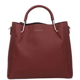 Magnolia Red Vegan Leather Structured Sling Handbag-9