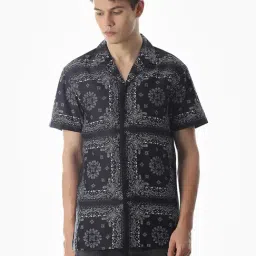 Jack & Jones Black Cotton Comfort Fit Printed Shirt-picture-26