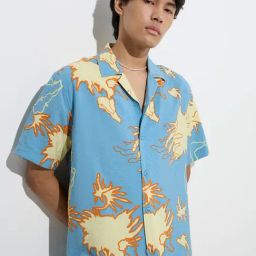 Nuon by Westside Blue Abstract Design Relaxed-Fit Shirt-image-97