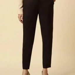 Allen Solly Brown Plain Trousers-image-78