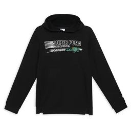 Puma Kids Black Printed Cotton Relaxed Fit Hoodie-image-92
