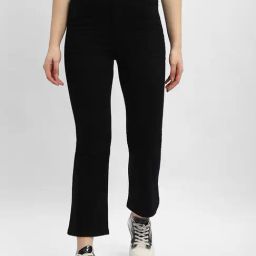 MADAME Black Cotton Straight Fit Mid Rise Jeans-image-41