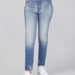 Wrangler Blue Cotton Solid Slim fit Jeans-image-67