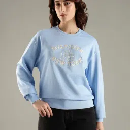 Tommy Hilfiger Blue Cotton Regular Fit Logo Printed Sweatshirt-picture-14
