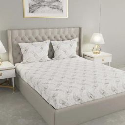 Raymond Home Festive White 160 TC Cotton King Bedsheet with 2 Pillow Covers-image-65