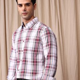 Mr Bowerbird Men Tailored Fit Tartan Checks Opaque Pure Cotton Casual Shirt-image-39
