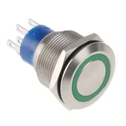 RS PRO Illuminated Push Button Switch Momentary 22.2 mm Cutout DPDT Green LED 250 V AC, 1759252-picture-14