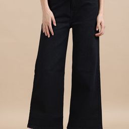 Mast & Harbour Women Comfort Wide Leg High-Rise Light Fade Stretchable Jeans-image-24