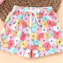 YK Girls Floral Printed Regular Fit Cotton Shorts-picture-58