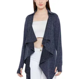 Hypernation Navy Self Pattern Shrug-image-2