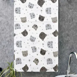 MAFATLAL White & Grey Printed Cotton 250 GSM Bath Towel-image-51