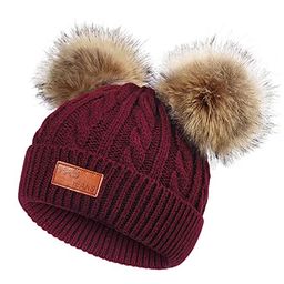 Momisy Pom Pom Design Beanie Solid Red- Diameter 16 cm-image-13