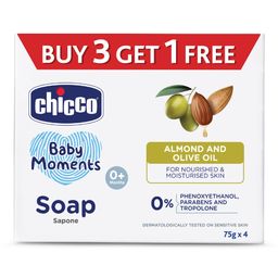 Chicco Baby Moments Almond and Olive Oil Soap - 75 gm Each (Pack of 4)-image-16