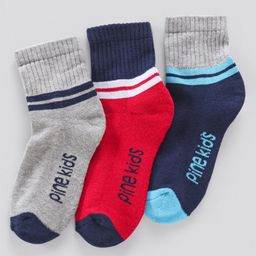 Pine Kids Anti Microbial Ankle Length Terry Socks Text Print Set of 3 Pairs (Color May Vary)-picture-18