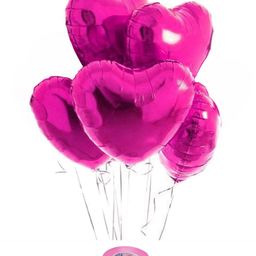 AMFIN Heart Shaped Foil Balloons Pink - Pack of 5-picture-21