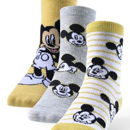 Cute Walk by Babyhug Non Terry Anti Bacterial Ankle Length Socks Mickey Mouse Family Design Pack of 3 - Multicolour-image-57