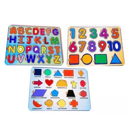 Fingo Brain Combo Pack Wooden Knob Capital, Shapes & Number Peg Board 58pcs- Multicolor-10